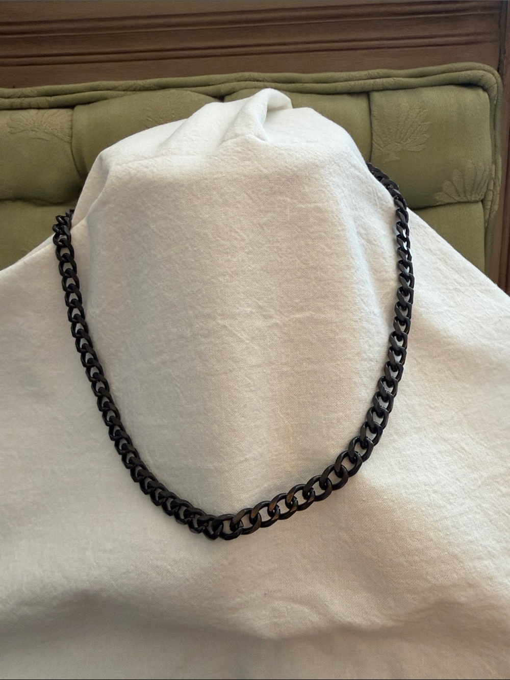 Black Men's Chain Necklace - Classic Link Design Unisex